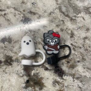 Cute Ghost and hello kitty Halloween straw topper